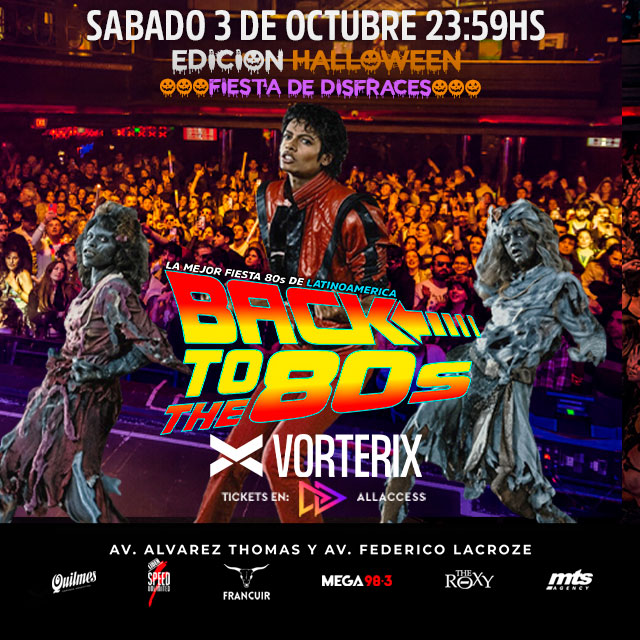 Flyer de Back to the 80s — Edición Halloween